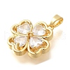 Brass Micro Pave Cubic Zirconia Pendants ZIRC-D275-01G-01-2