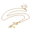 304 Stainless Steel Hollow Cut Yoga Om Lotus Flower Pendant Necklaces NJEW-Z073-02G-05-4