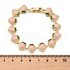 Brass Micro Pave Cubic Zirconia Link Bracelets BJEW-K278-02G-01-5