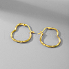 Simple and Elegant S925 Sterling Silver Twisted Heart Hoop Earrings YQ1236-3