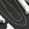 Brass Double Layer Necklaces NJEW-D302-52G-3