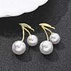 Brass Cherry Stud Earrings EJEW-R016-12G-1