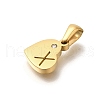 304 Stainless Steel Heart Pendants with Rhinestone STAS-Z103-01G-24-2