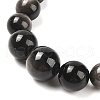Natural Silver Obsidian Round Beads Bracelets & Necklaces Sets SJEW-L132-24-2