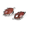 Natural Red Jasper Faceted Leaf Pendants G-I375-04P-16-2