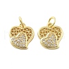 Brass Micro Pave Cubic Zirconia Pendants KK-C092-24M-G-1