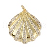 Rack Plating Brass Micro Pave Clear Cubic Zirconia Pendants X-KK-E110-03G-1