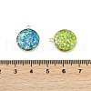 Rack Plating Brass Pendants with Synthetic Opal KK-Q020-07G-3