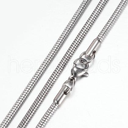 Tarnish Resistant 304 Stainless Steel Snake Chain Necklaces STAS-G083-26P-1