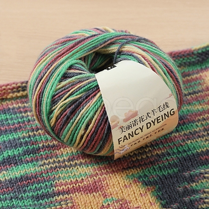 Wool Rainbow Segment Dyed Yarn PW-WG3CD8F-18-1