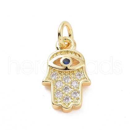 Brass Micro Pave Cubic Zirconia Charms KK-C012-47G-1