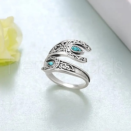 Moon with Teardrop Alloy with Resin Adjustable Cuff Rings FS-WG41F5F-01-1