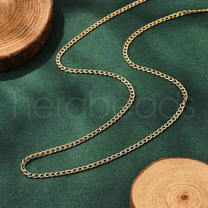 Ion Plating(IP) 304 Stainless Steel Curb Chain Necklaces NJEW-K099-04G-1