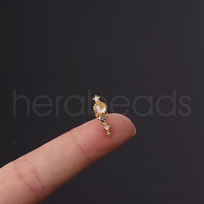 Brass Micro Pave Cubic Zirconia Cartilage Earrings WGF347E-19-1