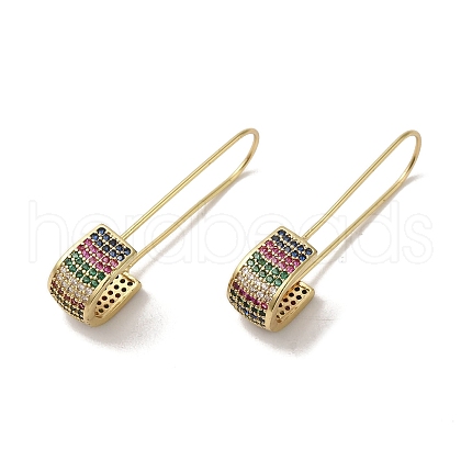 Brass Micro Pave Cubic Zirconia Hoop Earrings for Women EJEW-C097-26G-02-1