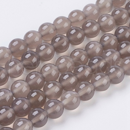 Natural Agate Beads Strands G-G583-8mm-08-1