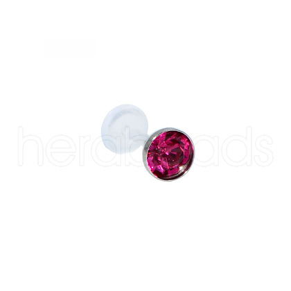 Acrylic Micro Pave Cubic Zirconia Labrets Piercing Jewely for Women Men WG00568-120-1