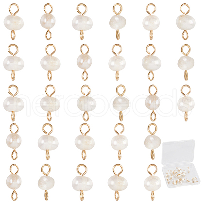 30Pcs Natural Cultured Freshwater Pearl Connector Charms PALLOY-SC00005-1