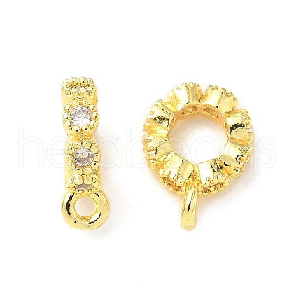 Brass Micro Pave Clear Cubic Zirconia Tube Bails KK-A254-02B-G-1