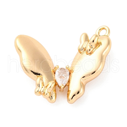 Brass Pave Cubic Zirconia Pendants KK-E793-28G-1