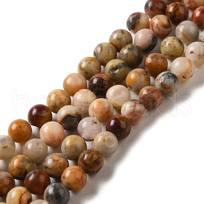 Natural Crazy Lace Agate Round Bead Strands G-M272-03-6mm-1