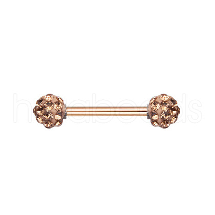 Stainless Steel Micro Pave Cubic Zirconia Nipple Rings WG80671-05-1