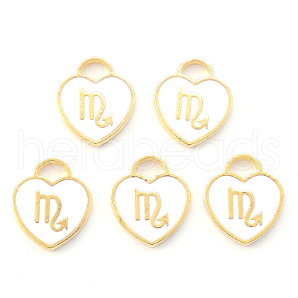 Light Gold Plated Alloy Enamel Pendants ENAM-R136-30-09-1