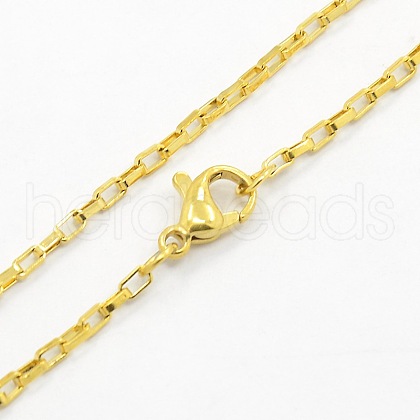 Unisex 304 Stainless Steel Box Chain Necklaces STAS-O037-70G-1