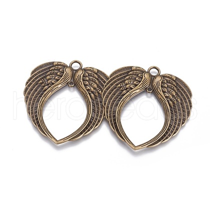 Tibetan Style Alloy Wing Large Pendants TIBEP-S100-AB-NR-1