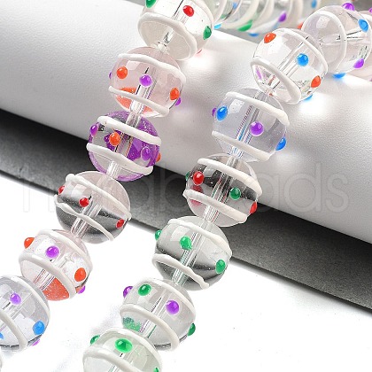 Glass with Enamel Beads Strands GLAA-M047-01A-1