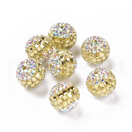 Polymer Clay Rhinestone Beads RB-L029-04D-1