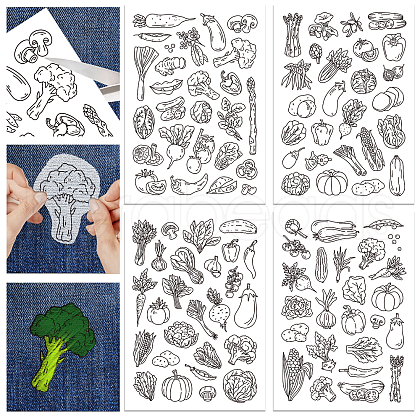 4 Sheets 11.6x8.2 Inch Stick and Stitch Embroidery Patterns DIY-WH0455-051-1