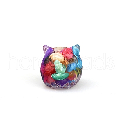 Resin Carved Owl Figurines DJEW-PW0012-029B-1