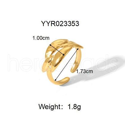 304 Stainless Steel Cuff Rings for Women HY5627-6-1