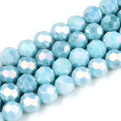 Electroplate Glass Beads Strands EGLA-T021-8mm-15-10-1
