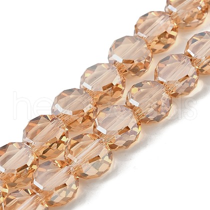 Electroplate Glass Beads Strands EGLA-L045-G-PL01-1