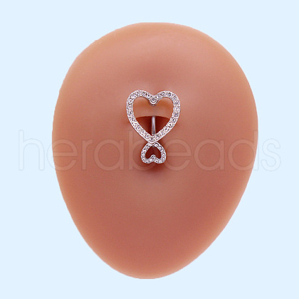 316L Surgical Stainless Steel Micro Pave Cubic Zirconia Top Down Belly Rings FS-WG959C5-01-1