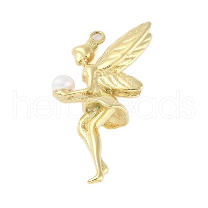 Acrylic Imitation Pearl Pendants STAS-P366-30G-1