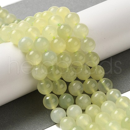 Natural New Jade Round Beads Strands G-L348-01-8mm-1