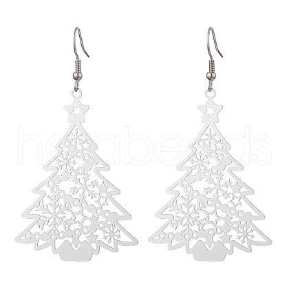 Tarnish Resistant 304 Stainless Steel Dangle Earrings EJEW-JE05876-S-1