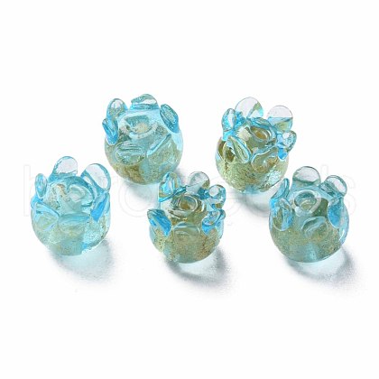 Handmade Gold Foil Lampwork Beads FOIL-T004-04B-1