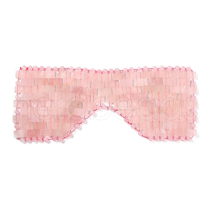 Mother's Day Gifts Natural Rose Quartz Woven Eye Mask AJEW-P074-11C-1