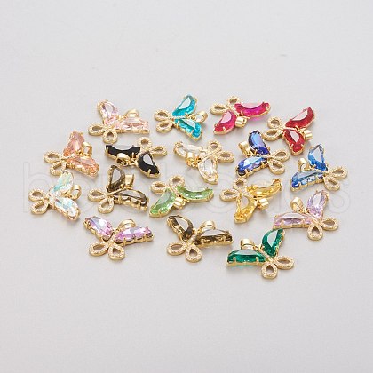 Brass Glass Pendants KK-P186-B-1