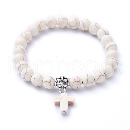 Stretch Charm Bracelets BJEW-JB05234-04-1