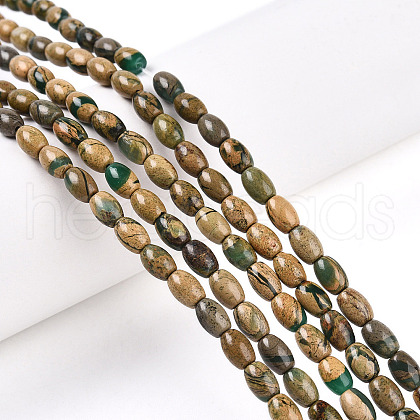 Natural Verdite Stone Beads Strands G-N346-02A-06-1