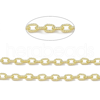 Handmade Brass Textured Cable Chains CHC-F015-23G-1