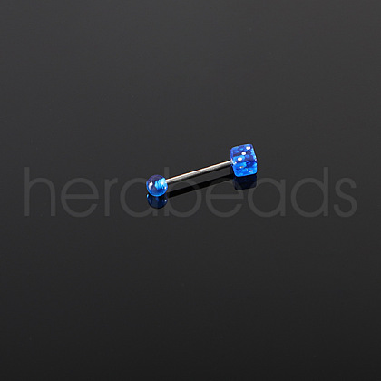 Dice 316L Surgical Stainless Steel with Acrylic Tongue Rings FS-WGEA7F0-03-1