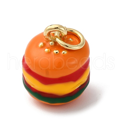 Brass Enamel Charms KK-Q098-16G-B-1