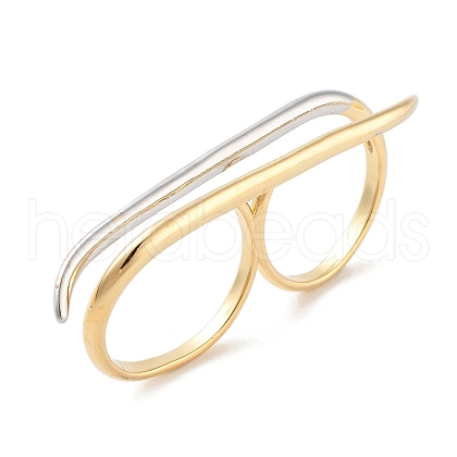 Brass Open Cuff Ring RJEW-C102-09GP-1