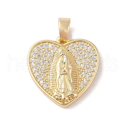 Brass Cubic Zirconia Pendants KK-Z050-10G-01-1